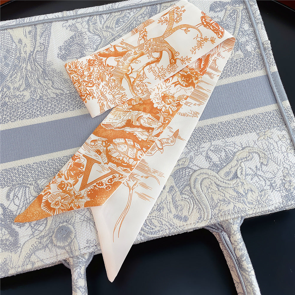 26 Letters Retro Ethnic Bag Silk Scarf