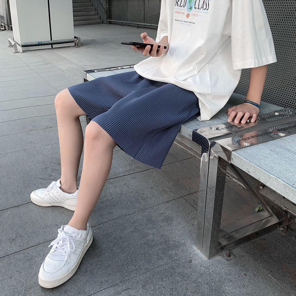 Men's Plus Size Summer Casual Loose Ice Silk Shorts