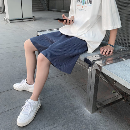 Men's Plus Size Summer Casual Loose Ice Silk Shorts