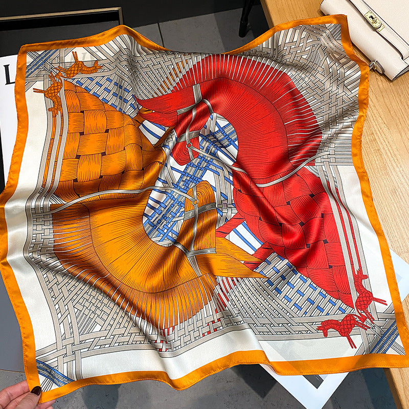 Women's Dual-use Air Conditioner Shawl  Silk Scarf