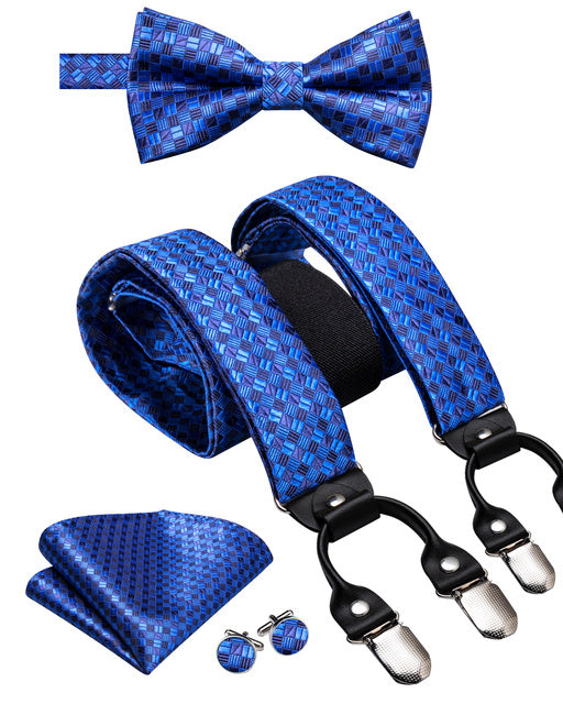 Luxury Silk Men's Sling Leather Metal 6-clip Bra
