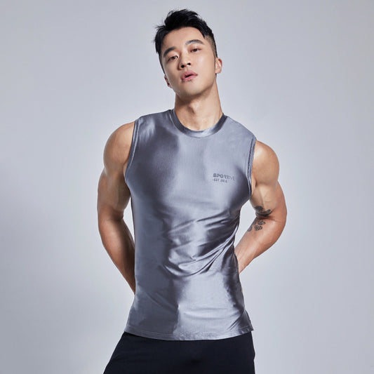 Future Technology Cool Ice Silk Tight Elastic Sleeveless Fitness Clothes