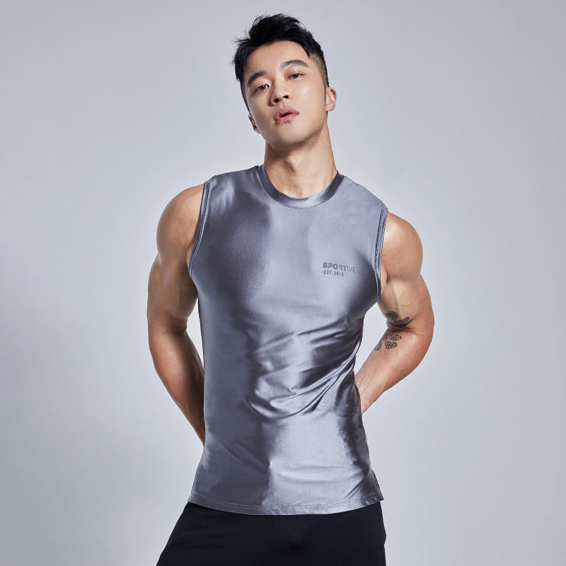 Future Technology Cool Ice Silk Tight Elastic Sleeveless Fitness Clothes