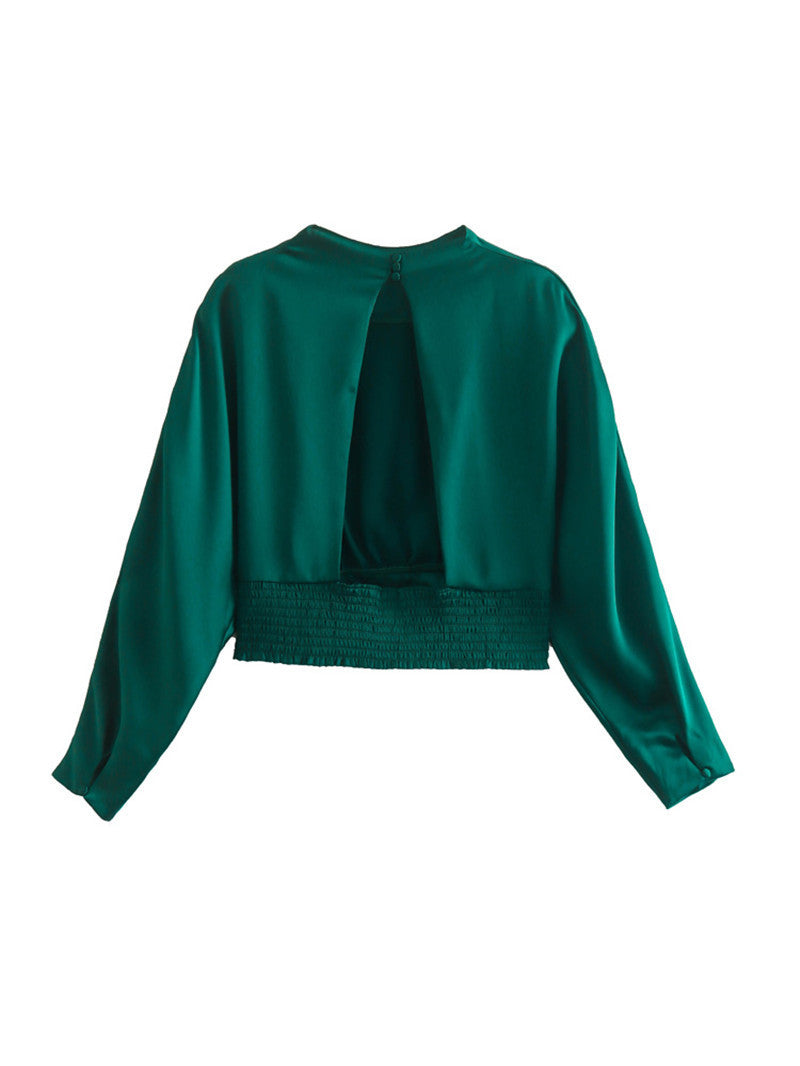 Women's Silk Shirt With Knot Decoration Skirt Suit