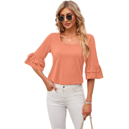 BelleEase Ruffle Square Tee