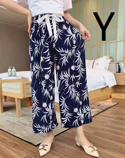 Cotton Silk Pajama Pants, Thin Cotton Silk Wide-leg Pants, Home