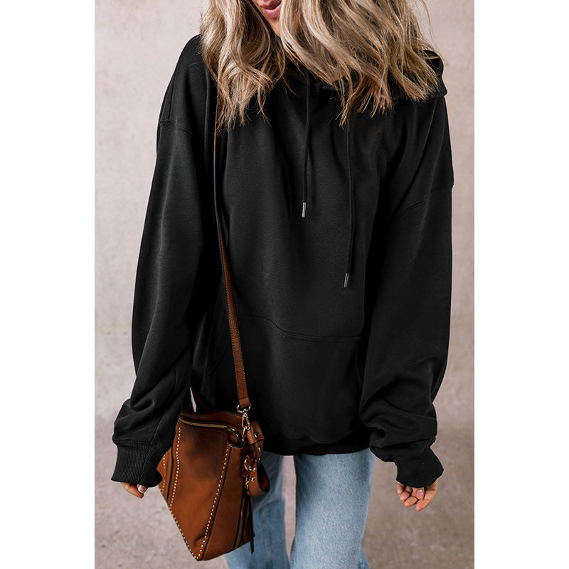 EaseFit Solid Drawstring Hoodie