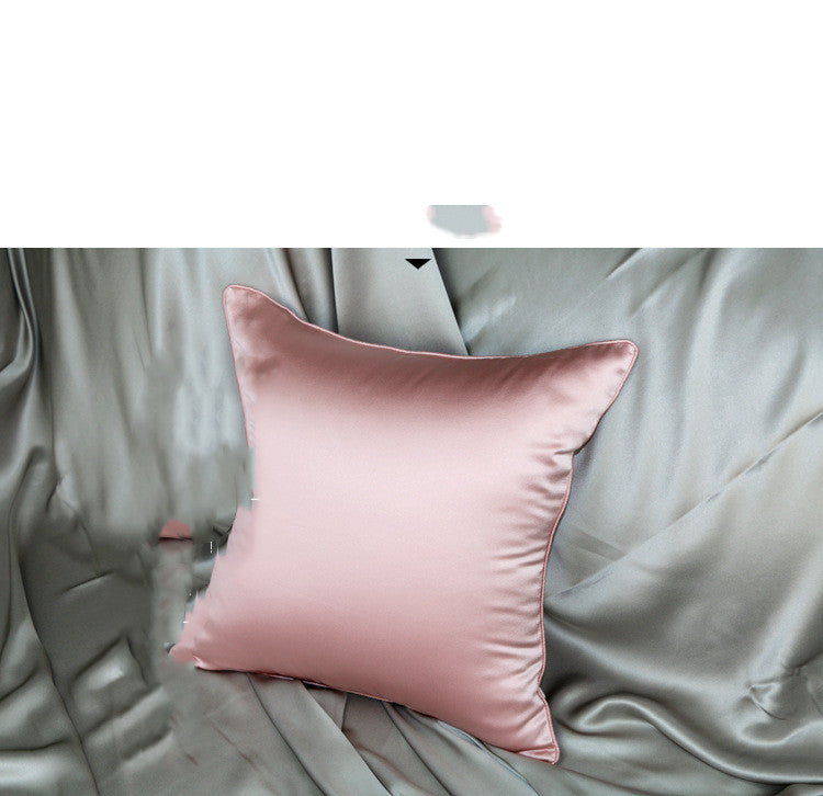 Silk Cushion For Leaning On  Living Room Pure Color Pillow Case