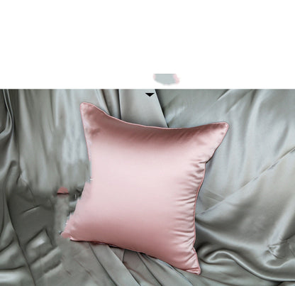 Silk Cushion For Leaning On  Living Room Pure Color Pillow Case