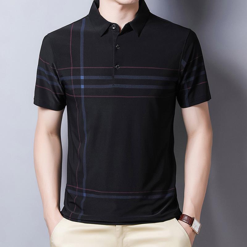 Business Casual Lapel Ice Silk T-shirt