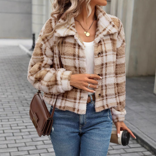 CozyHeritage Plaid Plush Coat