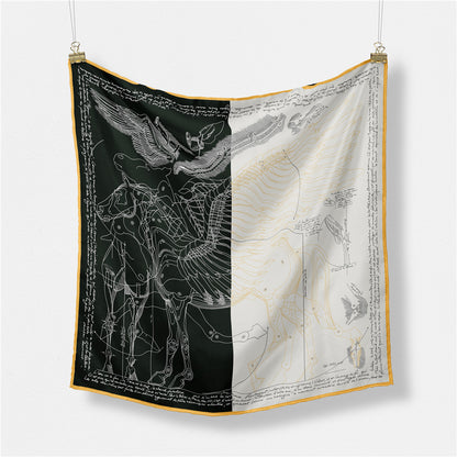 Fashion Simple Print Twill Versatile Temperament Silk Scarf