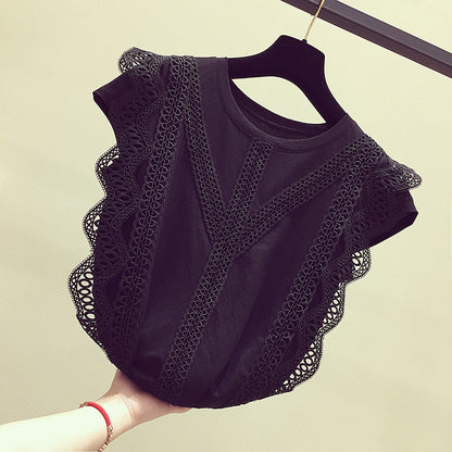 Hollow Lace Ice Silk Cotton Short Sleeves
