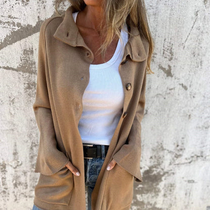 Women's Lapel Long Sleeve Cardigan Jacket Women