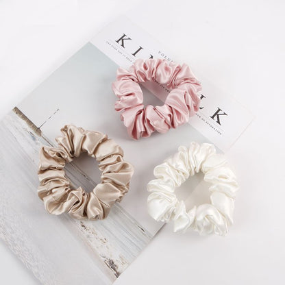 Women's Solid Shiny Silk Hair Tie Large Conditioner