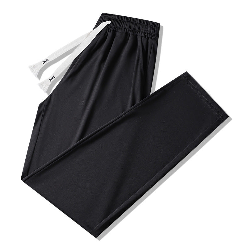 Ice Silk Pants Men's Summer Thin Loose