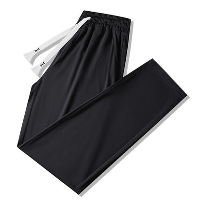 Ice Silk Pants Men's Summer Thin Loose