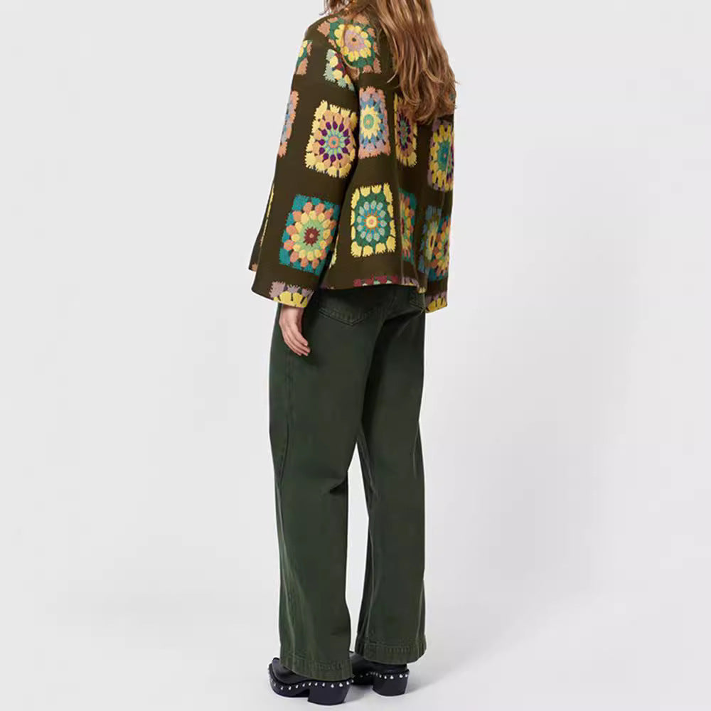 VerdeBloom Printed Lapel Coat