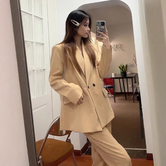 VividEase Double-Breasted Commuter Jacket