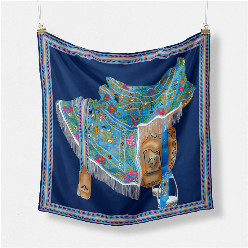 Fashion Simple Print Twill Versatile Temperament Silk Scarf