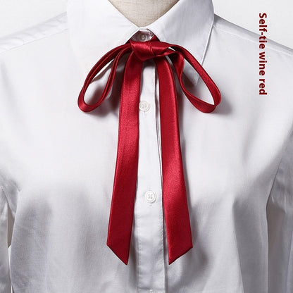 Long Small Silk Ribbon Tie-strap All-matching