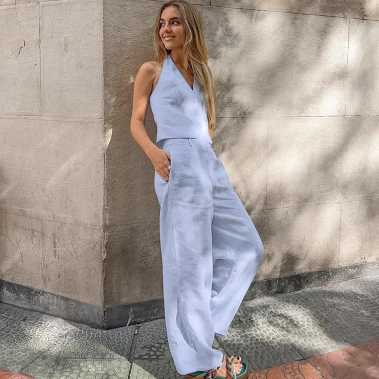 Azure Terra Linen Suit Set