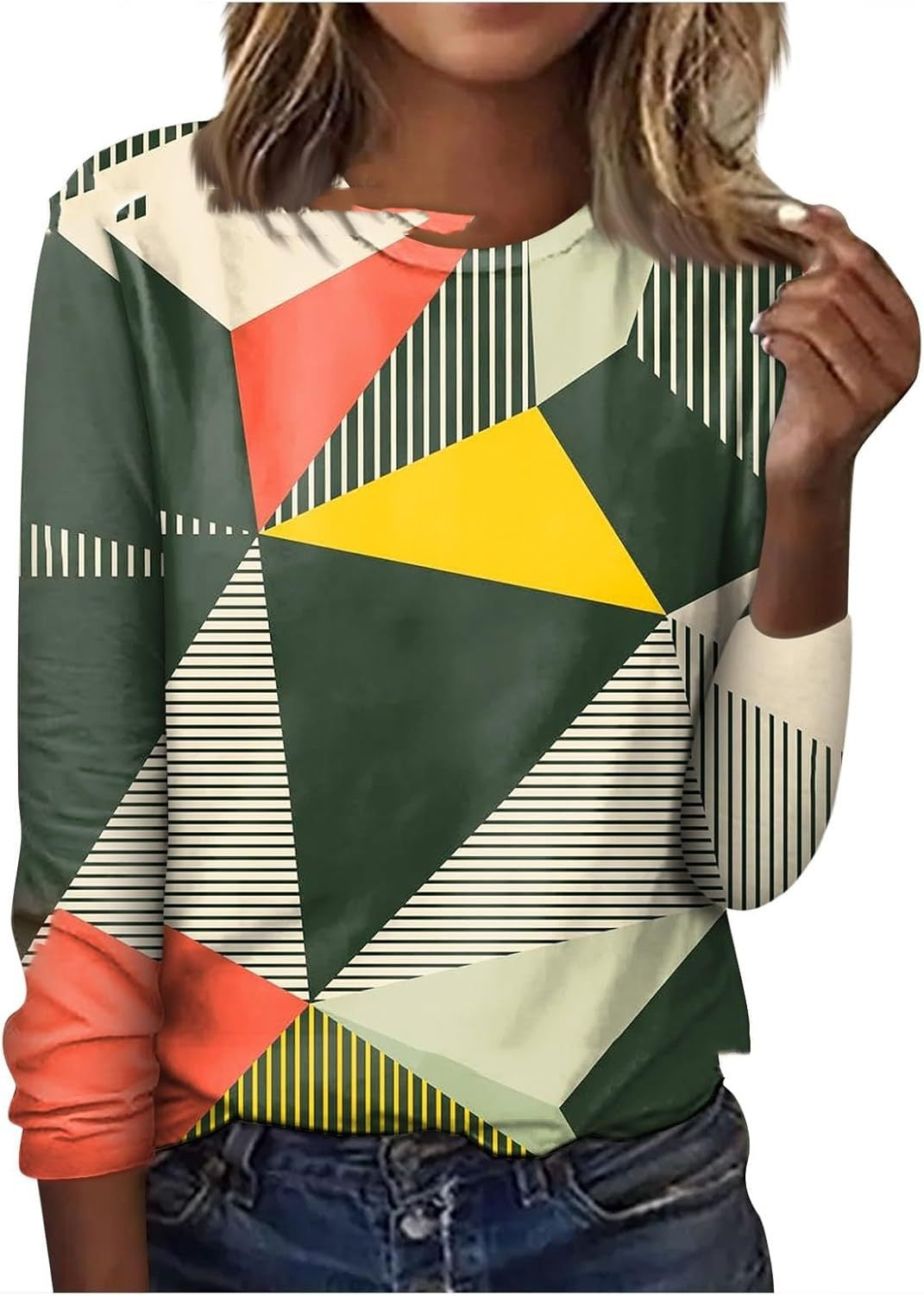 GeoBloom™ Long Sleeve Printed Top