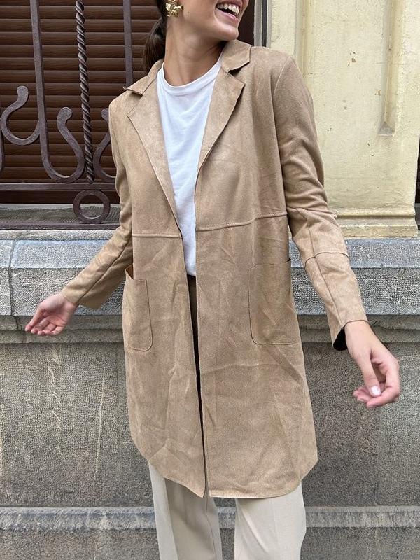 Velour Grace Suit Collar Trench