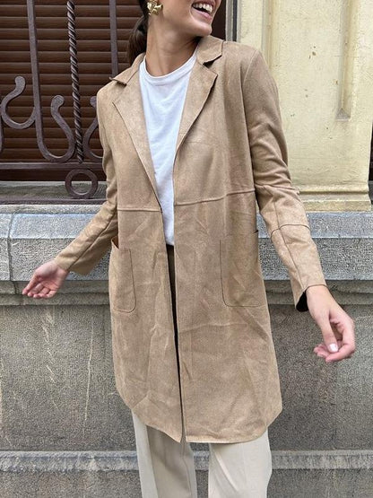 Velour Grace Suit Collar Trench