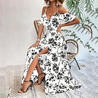 BloomVista Cold Shoulder Maxi