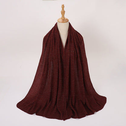 Silver Silk Crumpled Toe Scarf