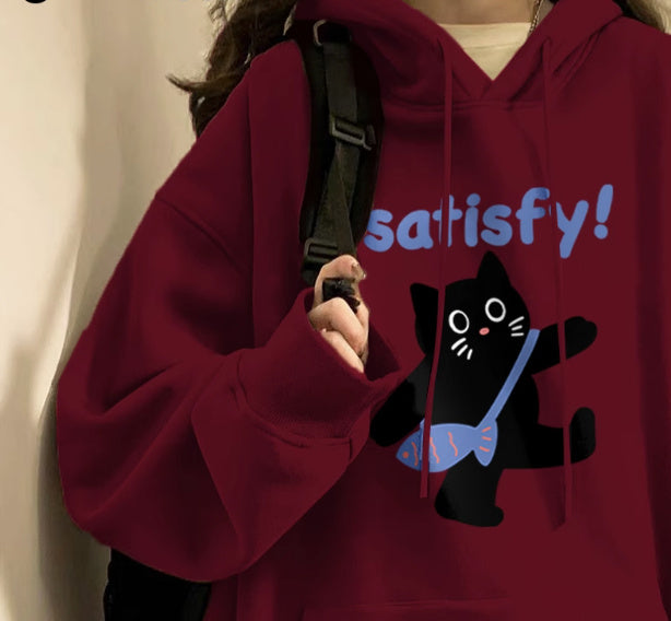 Hoodie Women Autumn And Winter Fashion Fashion Plus Cashmere Is Slimming Shoulders
