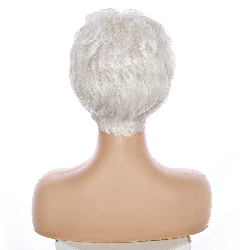 Chemical Fiber High Temperature Silk Pure White Grandma Wig