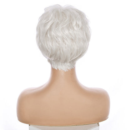Chemical Fiber High Temperature Silk Pure White Grandma Wig