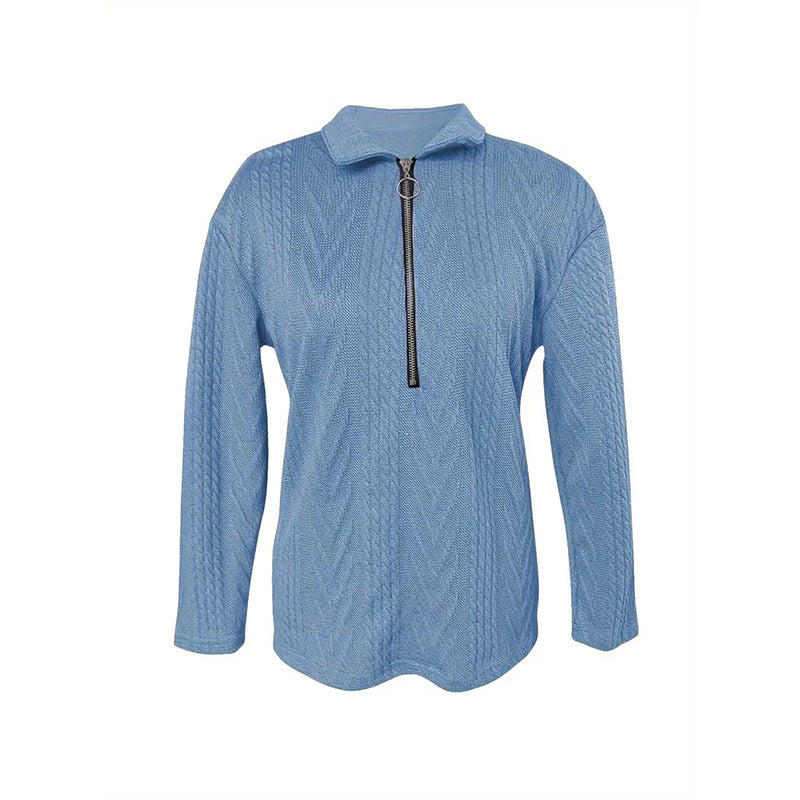 Velzora Zip Texture Top