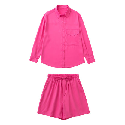 Summer New European And American Style Silk Satin Tops