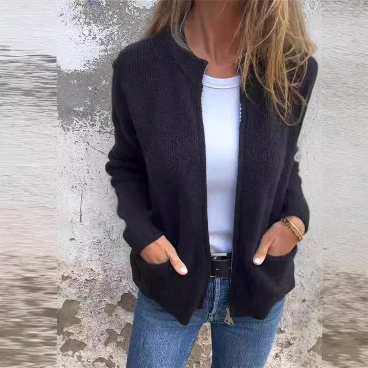 UrbanEase Pocket Drape Cardigan