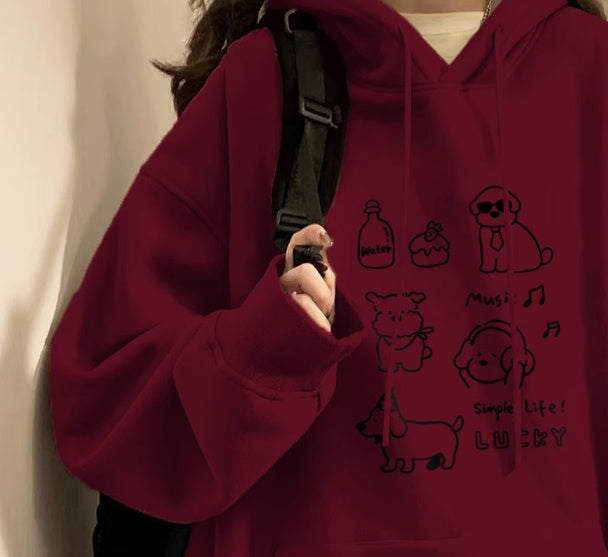 Hoodie Women Autumn And Winter Fashion Fashion Plus Cashmere Is Slimming Shoulders