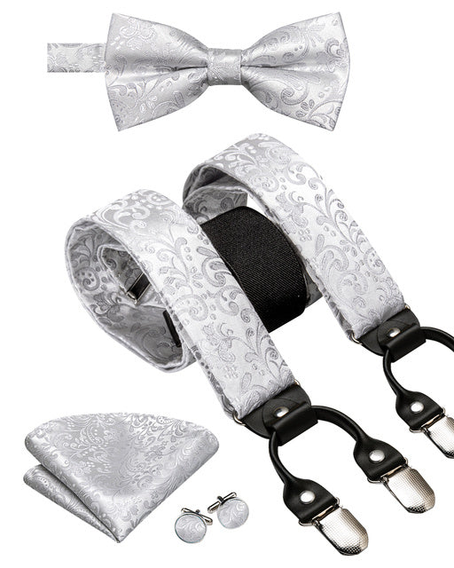 Luxury Silk Men's Sling Leather Metal 6-clip Bra