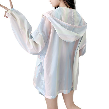 Ice Silk Gradient Color Japanese Sun Protection Jacket Female