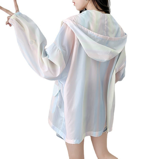 Ice Silk Gradient Color Japanese Sun Protection Jacket Female