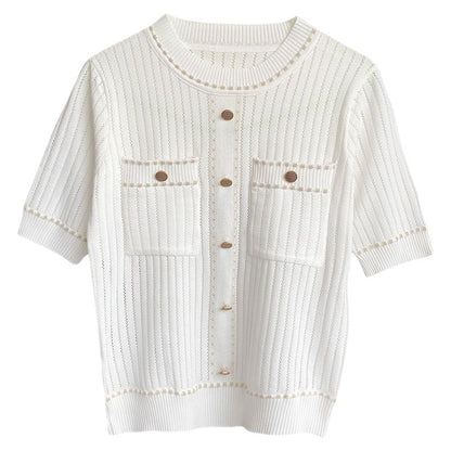 Ice Silk Round Neck Short Sleeve