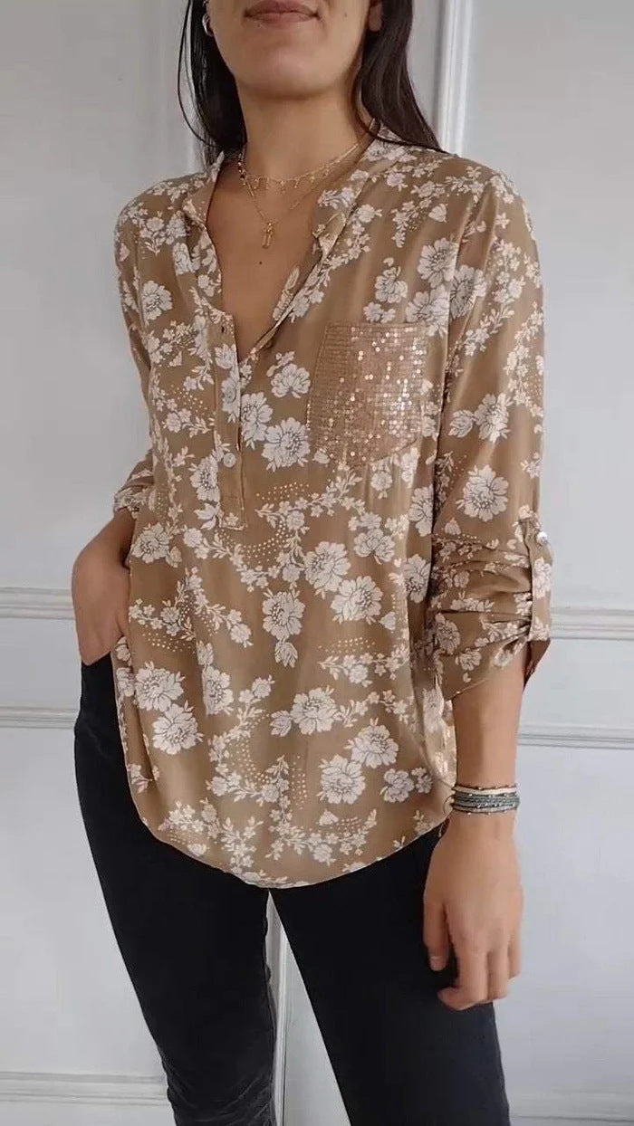 The LuxeAura Print Blouse