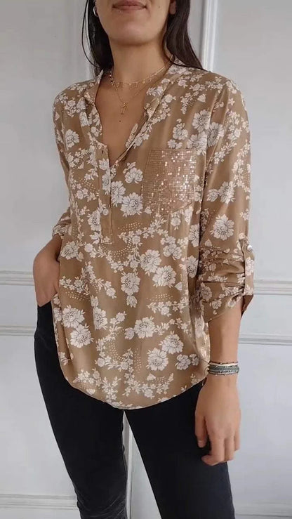 The LuxeAura Print Blouse