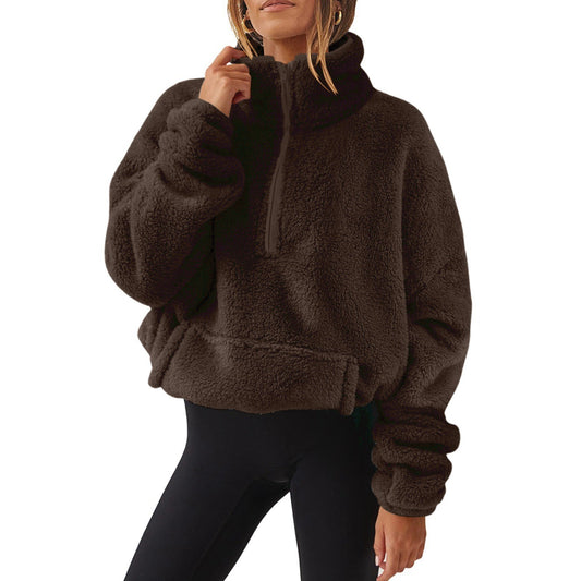 VelourEase Half-Zip Sweater
