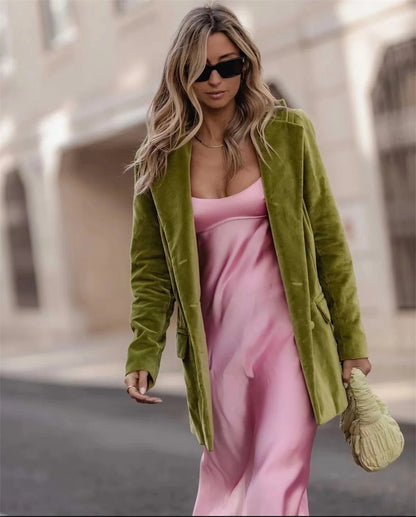 Silk Satin Suspender Elegant Women's Dress