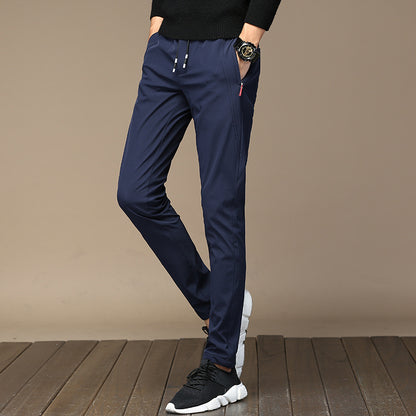 New Summer Thin Ice Silk Daddy Pants Men's Casual Pants