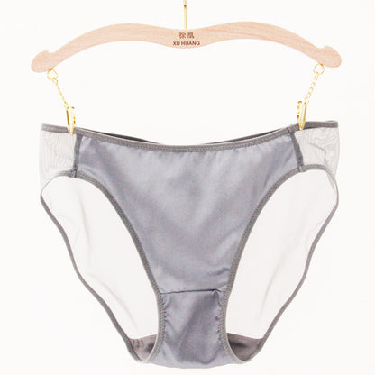 Knitted Mid-waist Silk Satin Mesh Mulberry Silk Underwear