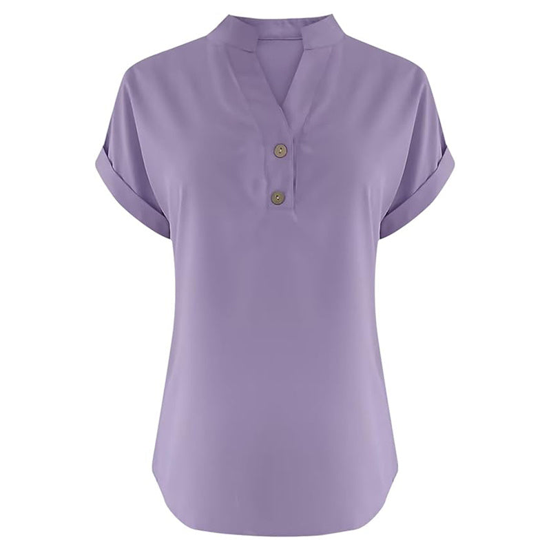 Serenelle V-Button Blouse
