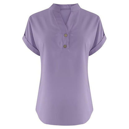 Serenelle V-Button Blouse